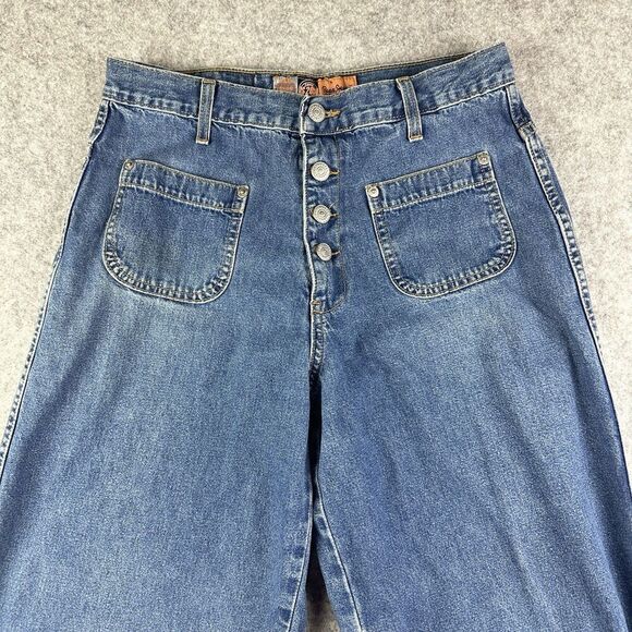VTG Pepe Bareback Jeans Womens 29 Wide Leg High Rise 90s Y2K Grunge Made in USA* - Picture 10 of 16